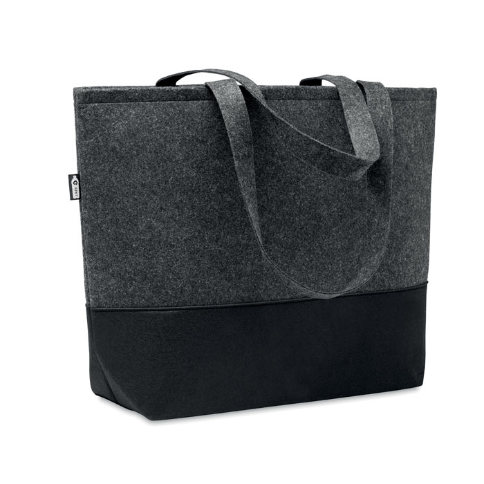Sac shopping publicitaire en feutre rPET - INDICO Gris foncé
